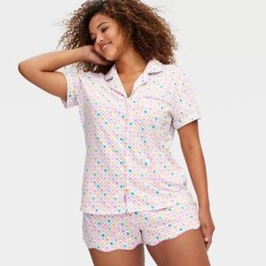Roller Rabbit x Target Geo Hearts Shorty Pajama Set - Size S - NEW w/tags